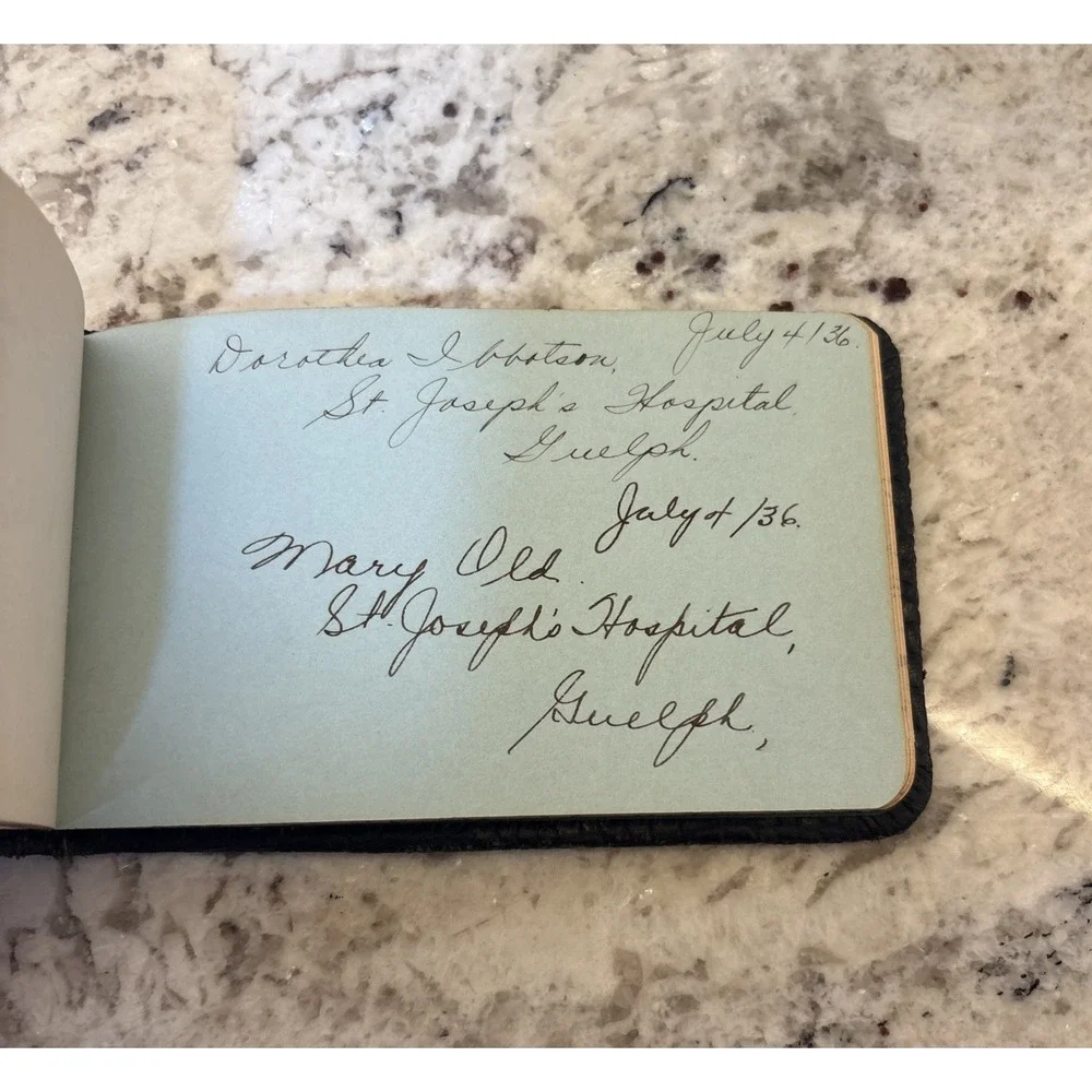 1922 Antique Autograph Book Saint Joesphs Hospital Guelph Ontario Letters‎ Nurse